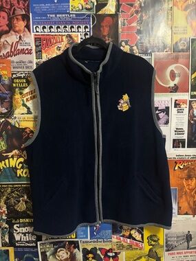 Navy Fleece Vest with Winnie the Pooh Patch